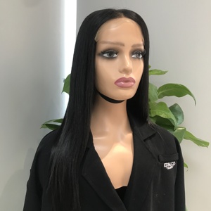 Prêt à porter 4x4 os droite dentelle avant perruque fermeture couleur naturelle vietnamien Remy Extensions de cheveux humains brut frontal Bundle - Product Image 3