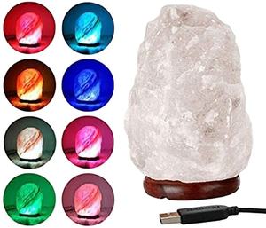 Lámpara de Sal Blanca Natural USB al por Mayor, Lámpara de Mesa de Cristal de Sal del Himalaya, Lámpara de Noche para Dormitorio, Lámpara de Cabecera - Product Image 5