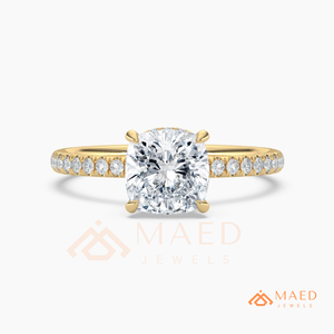 Bague en or avec diamant Moissanite taille coussin pour femme, bague de fiançailles et de mariage, bijoux de luxe cultivés en laboratoire, USA - Product Image 5