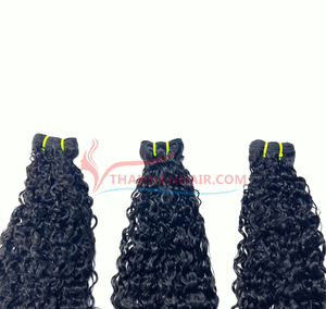 100% Premium Super Double-Drawn Machine Double Trame Vapeur Curl Couleur Naturelle Russe Remy Extensions de Cheveux Humains Armure Dentelle - Product Image 3