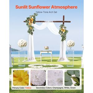 Kit di Fiori Artificiali per Arco Nuziale in Metallo Giallo (Confezione da 3) per Composizioni Floreali Fai-da-Te - Product Image 5