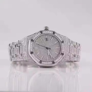 Reloj de Hombre con Cristales de Moissanita, Cuarzo, Correa de Acero Inoxidable, Resistente al Agua 5 Bar, Movimiento ETA de Lujo, Esfera con Números Romanos, Caja - Product Image 3