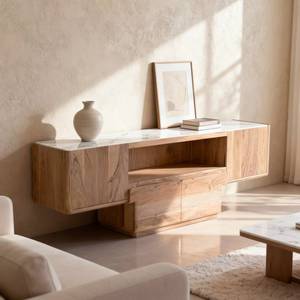 Mueble para TV Vandana Mira Terra en madera de acacia y mármol - Product Image 1