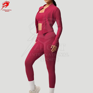 Service OEM : Ensemble de yoga élégant 3 pièces, conçu avec un tissu extensible doux pour les séances d'entraînement et les tenues décontractées - Product Image 2