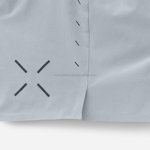 Shorts décontractés pour hommes en jersey 100 % polyester de haute qualité, taille élastique mi-haute, séchage rapide, respirants, tricotés unis - Product Image 5