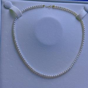 Collier de perles d'eau douce haut de gamme de 3 à 4 mm avec une aurora presque parfaite et une chaîne de queue Chopin sans défaut en argent S925 - Product Image 1