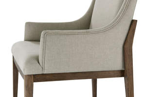 Silla de Comedor Escandinava Moderna y Resistente con Estructura de Madera de Haya Maciza y Tapicería de Lino para Hogar, Oficina y Hospital - Product Image 5