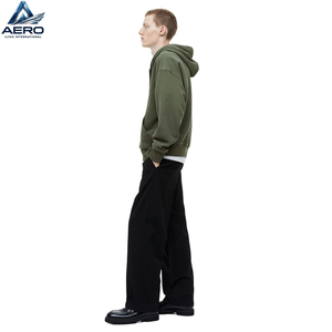 Sudaderas con capucha de alta calidad al por mayor, 100% algodón, personalizadas con estampado puff, estilo urbano, casual, oversize, con cremallera, para hombre, de forro polar francés grueso. - Product Image 2