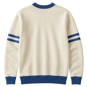 Sweat-shirt en molleton blanc pour homme à col montant et fermeture éclair, imprimé lettres Blue Sigma, coupe classique, style preppy, écologique, personnalisable - Product Image 5