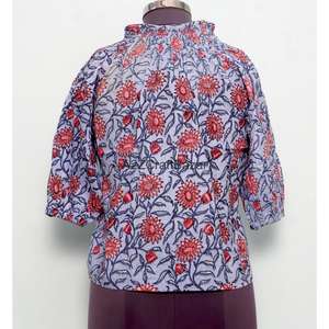 เดรสผู้หญิงผ้าฝ้ายถักมือ 100% สไตล์ลำลองสำหรับสาวออฟฟิศ ระบายอากาศได้ดี เป็นมิตรกับสิ่งแวดล้อม แขนยาวแบบมินิ คอทรงโอ พิมพ์ลายดอกไม้ - Product Image 6