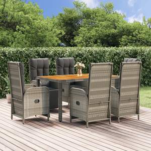 Conjunto de Comedor para Jardín Mediano en Ratán Sintético Gris, Muebles de Exterior Elegantes y Duraderos - Product Image 1