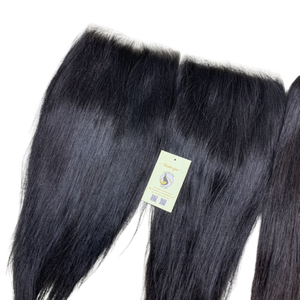 Extensions de cheveux en trame en gros, cheveux vietnamiens bruts, petits nœuds, lots de mèches, closure en dentelle HD, cheveux humains du Vietnam - Product Image 1