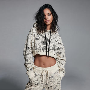 Nueva Sudadera Corta ODM 2026 para Mujer, Sudadera Corta de Manga Larga, Estilo Casual Urbano, Sudadera de Algodón/Bambú para Fitness y Descanso - Product Image 1