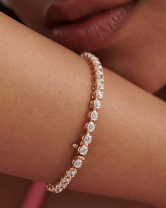 กำไลเพชรทรงกลมเจียระไนแบบบริลเลียนท์ที่ได้รับการรับรองจาก IGI เพชรเลี้ยงในห้องปฏิบัติการ 14 กะรัต ทอง 10K 14K 18K สีเหลือง ขาว ชมพู ทองคำขาว หรูหรา ของขวัญเครื่องประดับเทนนิส - Product Image 4