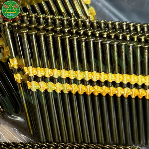 Clavos de acero de 3 pulgadas con mango liso y cabeza redonda a cuadros para enmarcar madera |   Clavos en tiras de plástico - Product Image 1