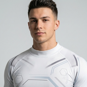 Men Compression Gym Shirt Custom OEM Full Sleeve Tight O-Neck Jersey Sports Athletic Workout Fitness Training Performance Quick - Product Image 3