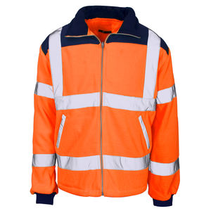 Veste de travail OEM, uniforme de travail, vêtements de sécurité fluorescents, combinaison de travail personnalisée, combinaison haute visibilité respirante 100% polyester polaire pour hommes - Product Image 1