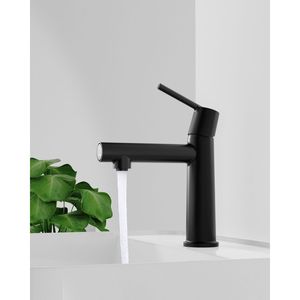 Rubinetto da Bagno Nero Opaco Monocomando da Appoggio, 1-3 Fori, Modalità Flusso Fontana, Funzione Due-in-Uno per Lavabi e Mobili Lavanderia - Product Image 3