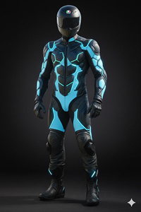 Traje de Motociclismo Neon Pulse de Manga Larga para Hombre, Armadura con Estampado Luminoso, Secado Rápido, para Todas las Estaciones, Estilo Cyber Volt - Product Image 1