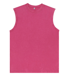 Custom Logo 230Gsm Vintage Sleeveless Shirt High Quality 100 Cotton Acid Wash <b>Vest</b> Summer <b>Men's</b> Sleeveless T-shirt - Product Image 2