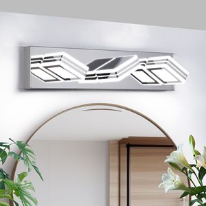 Modern LED 3-<b>Light</b> Bathroom <b>Vanity</b> <b>Lights</b> Dimmable Chrome Bath Wall Lighting for Over <b>Mirror</b> <b>Vanities</b> - Product Image 1