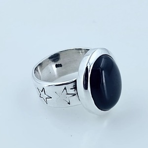 Black Onyx <b>Ring</b> 925 Sterling <b>Silver</b> Handmade Boho <b>Statement</b> Promise <b>Ring</b> for Women Natural Oval Black Onyx <b>Ring</b> July Birthstone - Product Image 6