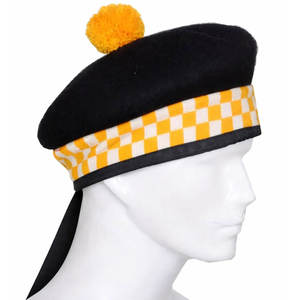 Gorro Balmoral de Lana Escocesa Amarillo y Blanco con Diseño a Cuadros, Sombrero Kilt, Superventas al por Mayor 2026 - Product Image 3