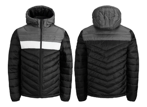 ALLIGNED INDUSTRY Manteau matelassé réversible pour homme, beige, à capuche, avec fermeture éclair, col montant, décontracté, écologique - Product Image 3