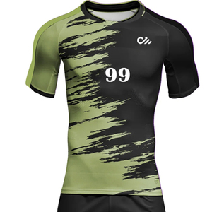 Custom Sublimated Men's Soccer Uniform Black Green Gradient Jersey Shorts <b>Socks</b> Set <b>Moisture</b> Wicking All Seasons Athletic Fit - Product Image 4
