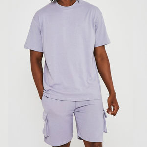 Men's Summer 100% Cotton <b>Knitted</b> Fabric Breathable Two-Piece Casual T-Shirt Shorts <b>Set</b> Custom Streetwear Tank Dtg Print Cotton - Product Image 6