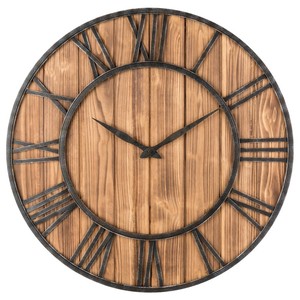 Reclaimed Acacia Wood <b>Decorative</b> <b>Wall</b> <b>Clock</b> Wholesale | Natural Grain Design - Product Image 2
