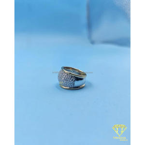 Anillo de Plata de Ley 925 con Moissanita y Diamantes, Tono Dorado, Joyería de Alta Gama para Compradores Mayoristas - Product Image 6
