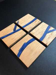 Wood and resin <b>table</b> <b>coasters</b> customized beautiful design - Product Image 6