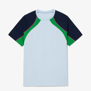 Mens Color Block <b>Raglan</b> Sleeve Sport T-Shirt Light Blue Navy Green Short Sleeve Casual Summer Athletic <b>Top</b> Custom Logo OEM ODM - Product Image 4