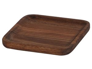 Plateau de service en bois naturel avec finition rustique, plateau multifonctionnel pour aliments, thé, café et petit-déjeuner - Product Image 3