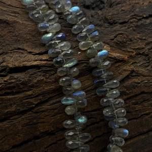 Natural Labradorite Faceted Teardrop Shape Gemstone <b>Beads</b> Strands 4 to 9mm <b>Loose</b> <b>Beads</b> for Jewelry Making Wholesale Bulk Factory - Product Image 2