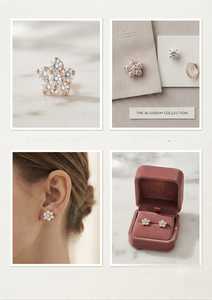 Pendientes de Oro Rosa con Diseño Floral, Diamantes Redondos de Corte Brillante, Modernos, Certificados por IGI, Chapados en Oro para Mujer, Joyería de Regalo - Product Image 2
