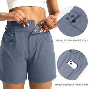 Shorts de Golf Ligeros, Elásticos e Impermeables para Mujer, Cintura Alta, Transpirables, que Absorben la Humedad, Lisos, Teñidos - Product Image 4