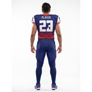 Uniforme de Fútbol Americano Personalizado de Alta Calidad, Camiseta de Manga Corta con Cuello en V, Poliéster y Spandex, Impresión Personalizada, Fabricación OEM en Sialkot - Product Image 1
