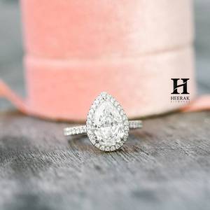 Anillo de Compromiso de Lujo con Doble Halo y Diamantes Cultivados en Laboratorio de Corte Redondo, Oro Rosa de 14K, Anillo Nupcial Brillante con Múltiples Piedras, Certificado - Product Image 2