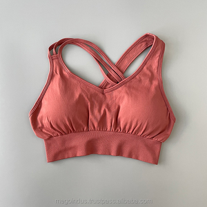Sports Bra for Women Push Strappy Back Crop Tops Padded Running Gym Workout Active Wear Wirefree Yoga Bra Lightweight Seamless - Product Image 3