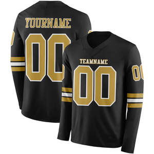 Custom American Football Jersey V-Neck Short Sleeve Moisture Wicking Sublimated Team <b>Name</b> Number 100% Polyester Unisex Front - Product Image 3