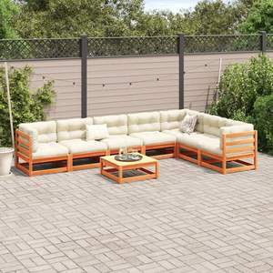 Set Divano da Giardino in Crema Marrone Cerato - Product Image 3
