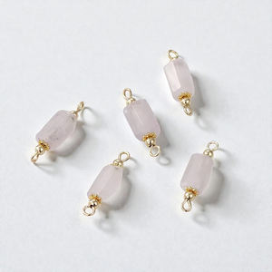 เงินแท้ 925 ประดับหยกสีม่วง ขนาด 6x12 มม. จี้แบบสองห่วง ตัวเชื่อมแบบหลอด ขายส่ง - Product Image 1