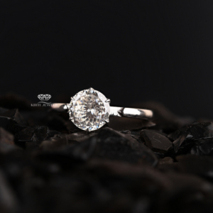 Bague de fiançailles solitaire de style portugais, diamant de taille antique cultivé en laboratoire certifié EGL, or blanc 14 carats, 2,00 ct, 8,00 mm, pour mariée - Product Image 4