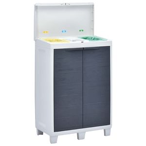 Poubelle de jardin gris foncé avec 3 sacs, dimensions 25,6''x15''x40,2'' - Product Image 6