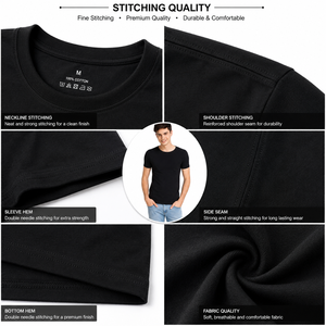 T-shirt en coton à manches courtes et col rond pour homme, coupe ajustée, couleur unie, jersey tricoté, teinture unie, OEM ODM - Product Image 5