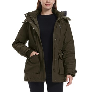 Custom Logo Outdoor Women's Parka <b>Coat</b> Jacket New Arrival Windbreaker Ladies Hooded Long Stylish Women's Parkas Jackets - Product Image 1