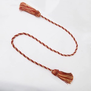 Ribete de Borlas Trenzadas Rojas y Doradas para Decoración de Prendas, Ribete de Poliéster y Nailon Tejido Resistente - Product Image 1