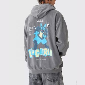 Polar 100% algodón hombres pulóver Sudadera con capucha personalizado Vintage ácido lavado desgastado francés Terry sudadera liso teñido Digital para - Product Image 5